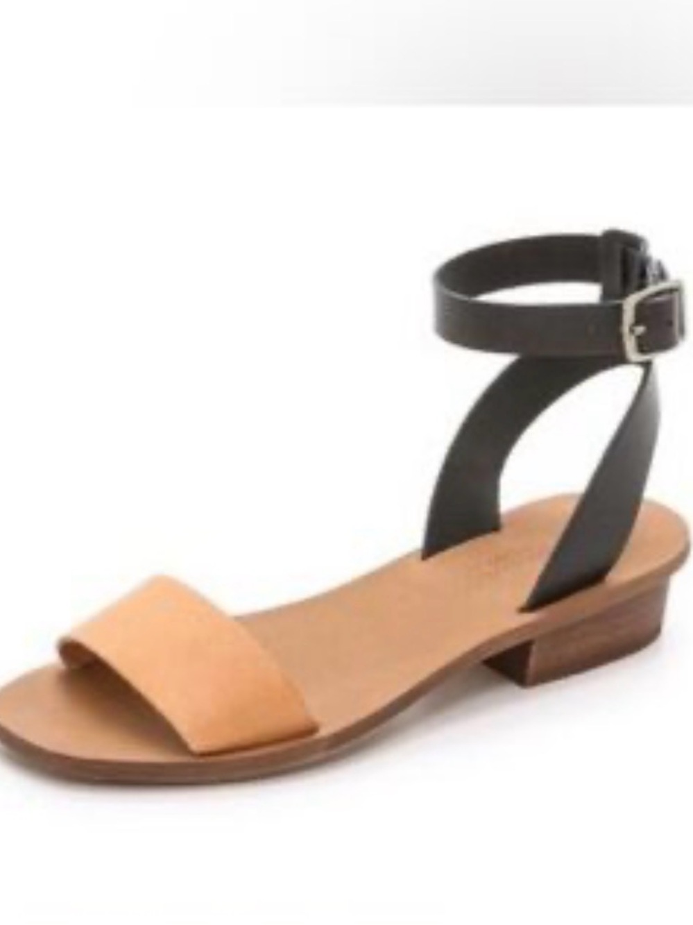 Madewell Leather Black and tan Ankle Strap Sandal size 8